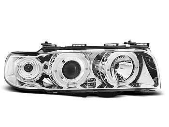 HEADLIGHTS BMW E38 06.94 - 08.98 ANGEL EYES CHROME