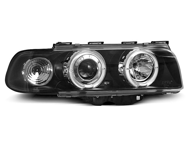 HEADLIGHTS BMW E38 06.94-08.98 ANGEL EYES BLACK
