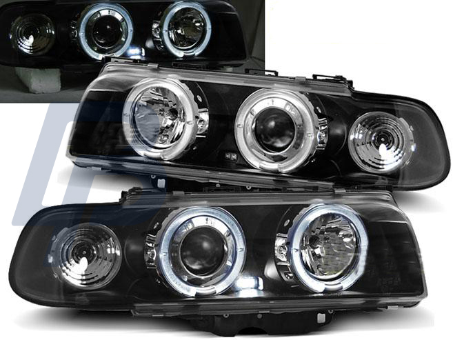 HEADLIGHTS BMW E38 06.94-08.98 ANGEL EYES BLACK - 2