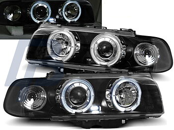 HEADLIGHTS BMW E38 06.94-08.98 ANGEL EYES BLACK