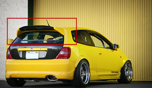 HONDA CIVIC 01-05 3D (+ TYPE-R) MUGEN JDM REAR SPOILER