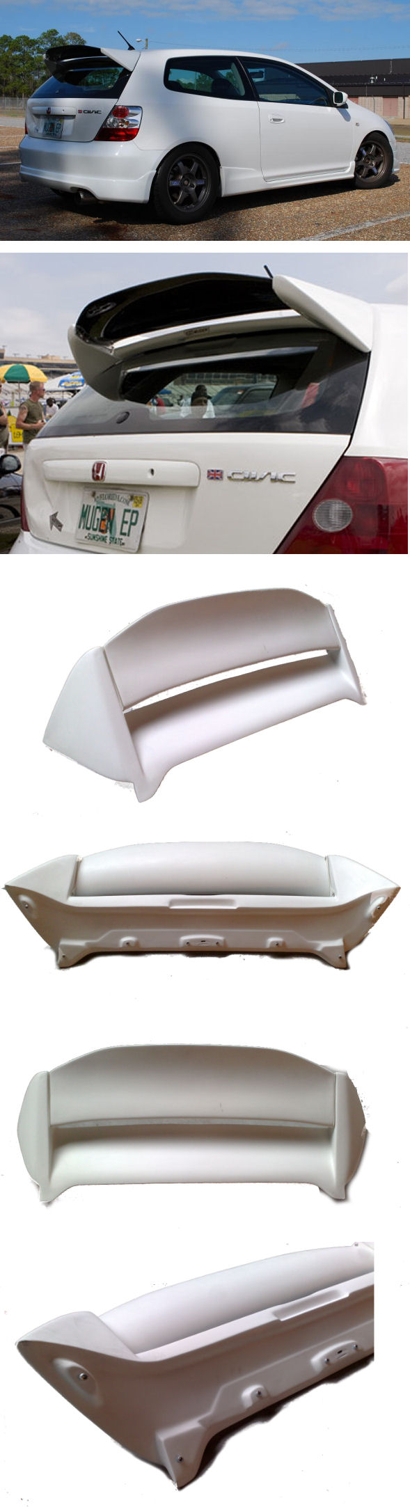 HONDA CIVIC 01-05 3D (+ TYPE-R) MUGEN JDM REAR SPOILER - 2