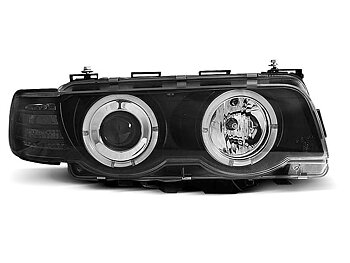 HEADLIGHTS BMW E38 09.98-07.01 ANGEL EYES BLACK XENON