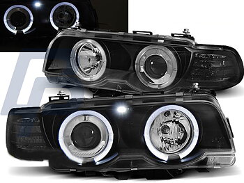 HEADLIGHTS BMW E38 09.98-07.01 ANGEL EYES BLACK