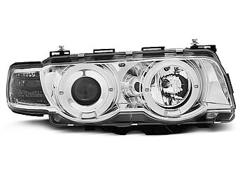 HEADLIGHTS BMW E38 09.98-07.01 ANGEL EYES CHROME
