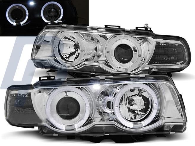 HEADLIGHTS BMW E38 09.98-07.01 ANGEL EYES CHROME - 2