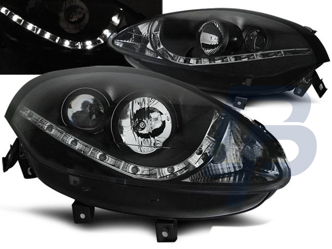 HEADLIGHTS FIAT BRAVO II 07- DAYLIGHT BLACK - 2