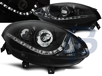 HEADLIGHTS FIAT BRAVO II 07- DAYLIGHT BLACK