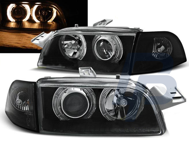 HEADLIGHTS FIAT PUNTO 1 11.93-09.99 ANGEL EYES BLACK