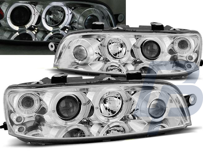 HEADLIGHTS FIAT PUNTO 2 10.99-06.03 ANGEL EYES CHROME - 2