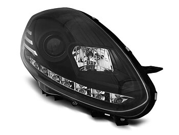 HEADLIGHTS FIAT PUNTO EVO 10.09-12 BLACK DRL LED