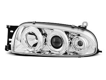 STRÅLKASTARE FORD FIESTA MK4 10.95-08.99 ANGEL EYES KROMADE