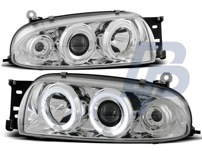 HEADLIGHTS FORD FIESTA MK4 10.95-08.99 ANGEL EYES CHROME - 3