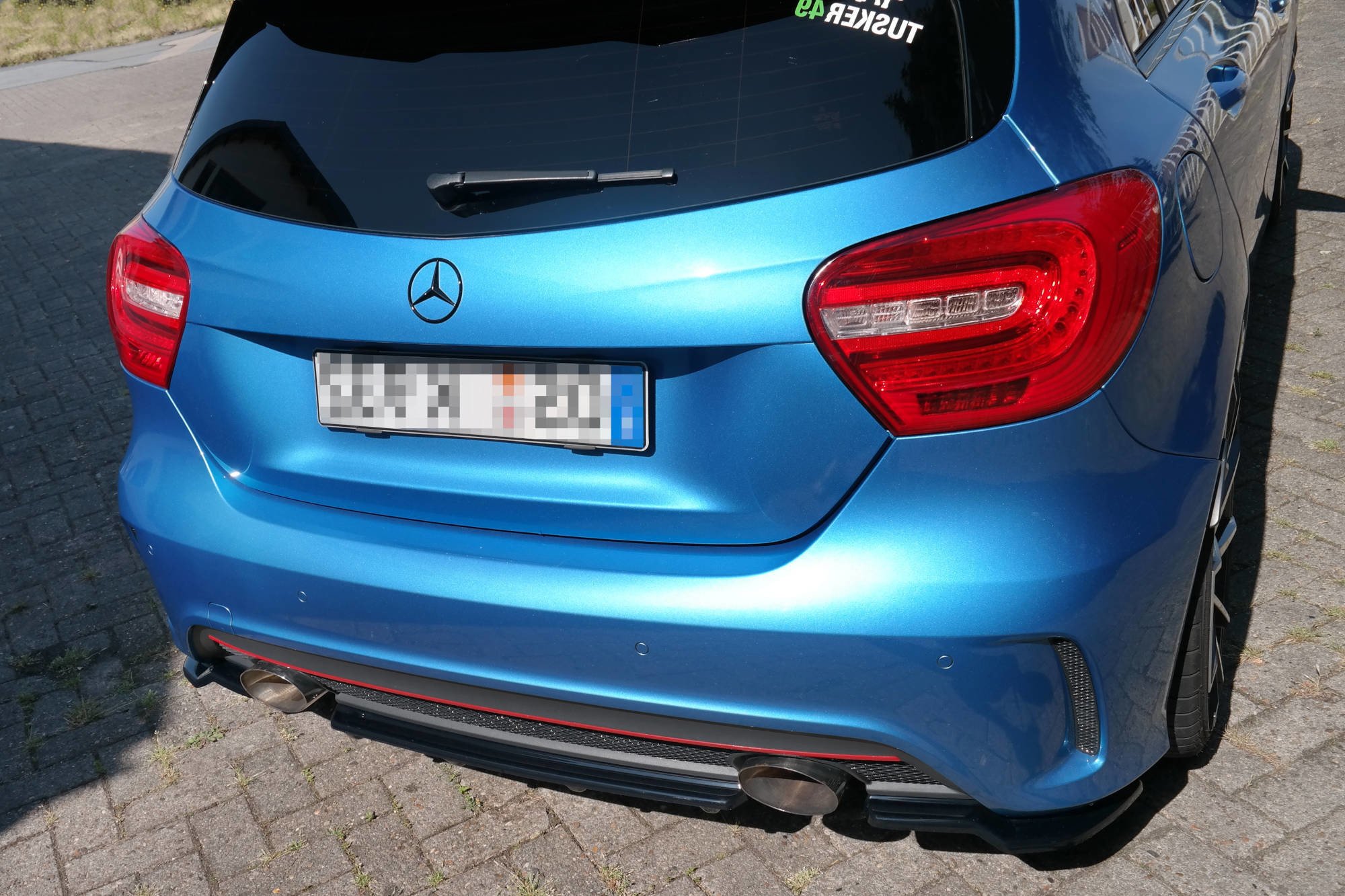 Central Rear Splitter (Vertical Bars) Mercedes A-class W176 Amg-line Pre-facelift (2013-2015) - 3