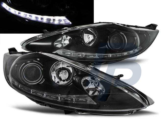 HEADLIGHTS FORD FIESTA MK7 08.08-09.12 DAYLIGHT BLACK - 2