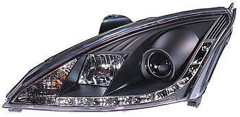 FORD FOCUS 1 01-04 R8 STIL LED STRÅLKASTARE SVARTA V1