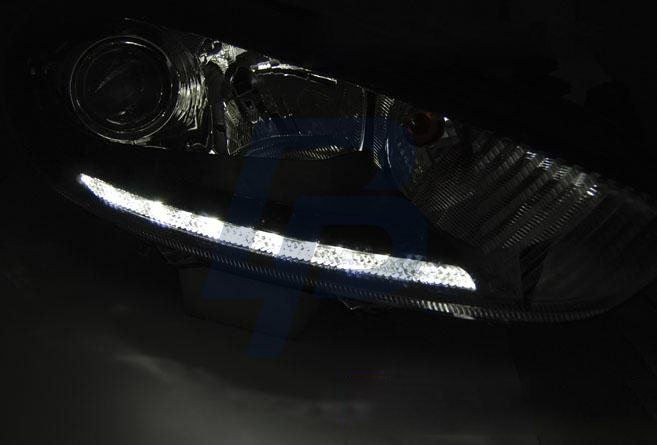 HEADLIGHTS FORD FIESTA MK7 13- LED DRL BLACK - 2