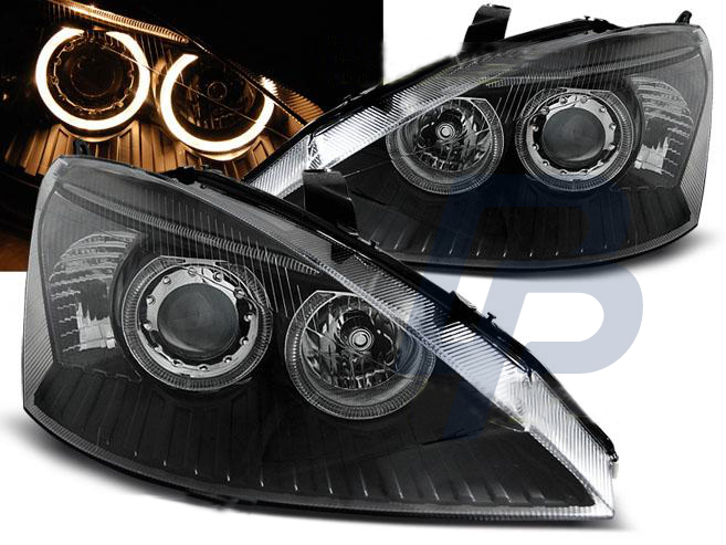 HEADLIGHTS FORD FOCUS 11.01-10.04 ANGEL EYES BLACK - 2