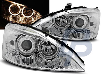 STRÅLKASTARE FORD FOCUS 11.01-10.04 ANGEL EYES KROMADE