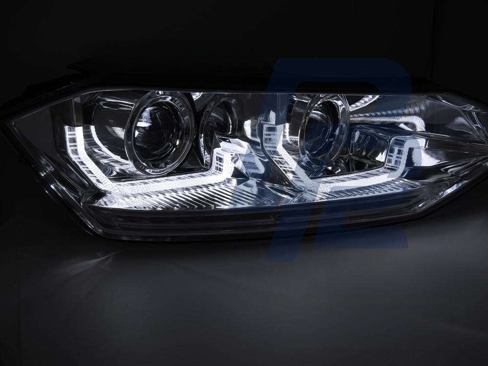 Headlights for VW Polo VI 2G 2017–2021 Sequential LED DRL Chrome - 4