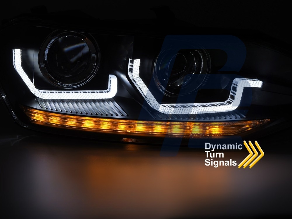 Headlights for VW Polo VI 2G 2017–2021 Sequential LED DRL Black - 5