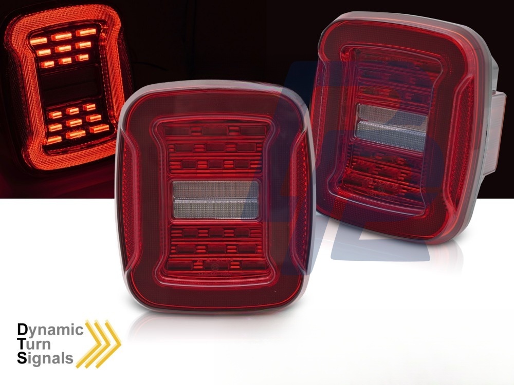 Tail Lights for Jeep Wrangler Yj 1991–1996 / Tj 1996–2006 Red/Clear LED - 5