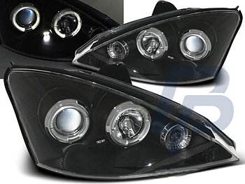 STRÅLKASTARE FORD FOCUS 10.98-10.01 ANGEL EYES SVARTA