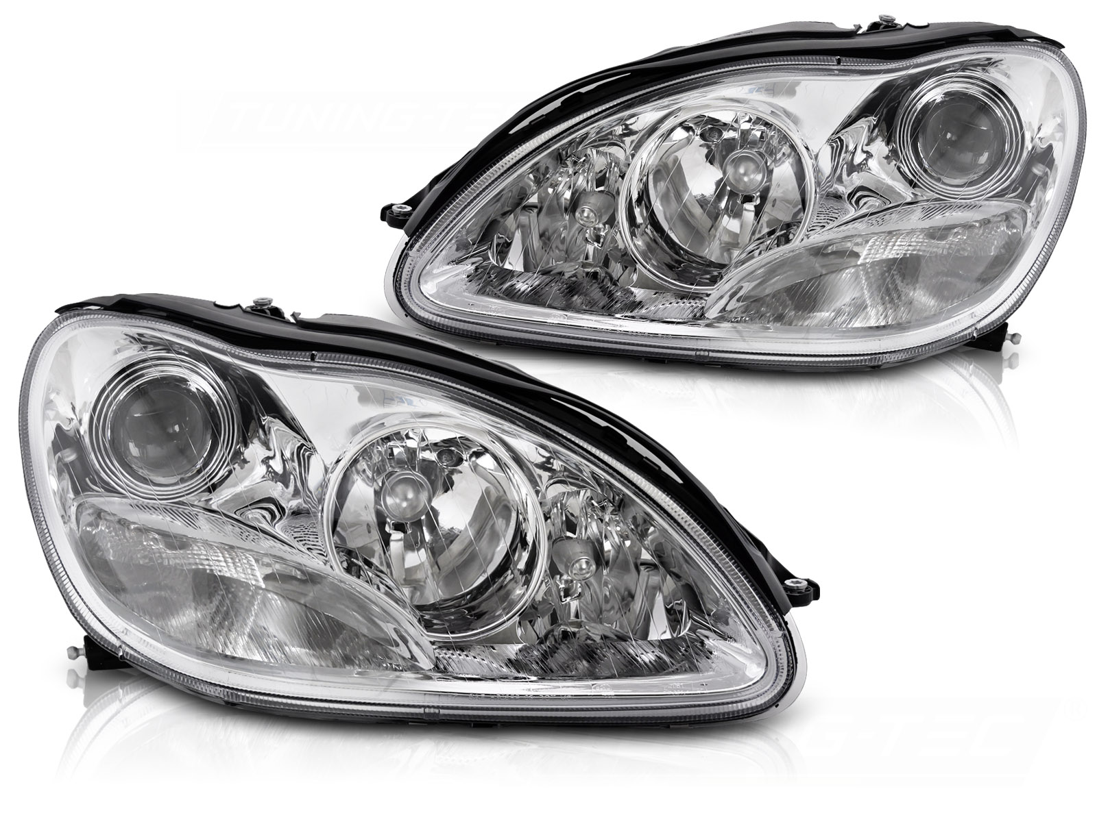 STRÅLKASTARE KROM TILL MERCEDES W220 S-KLASS 1998-2002
