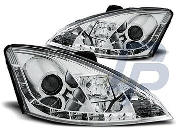 STRÅLKASTARE FORD FOCUS 1 10.98-10.01 DAYLIGHT KROMADE