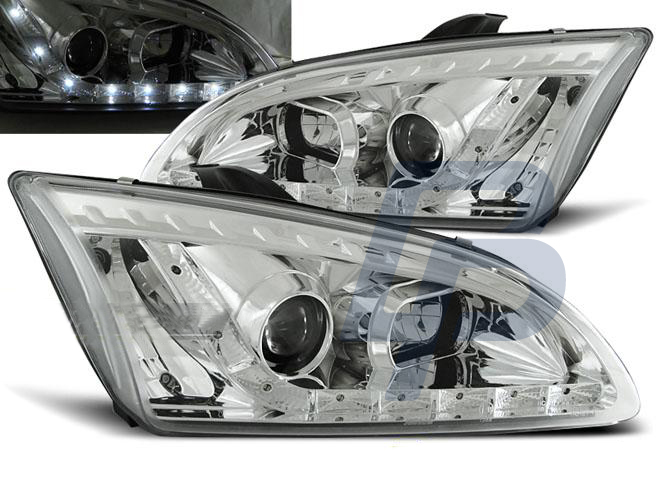 HEADLIGHTS FORD FOCUS II 09.04-01.08 DAYLIGHT CHROME - 2