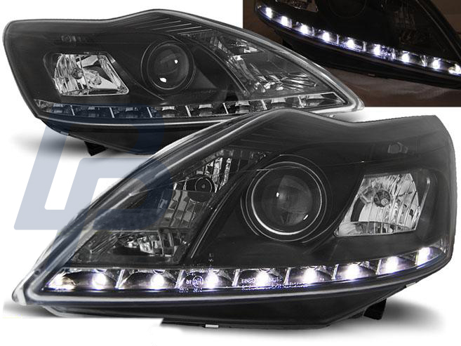 HEADLIGHTS FORD FOCUS II 02.08-10 DAYLIGHT BLACK W/M - 2