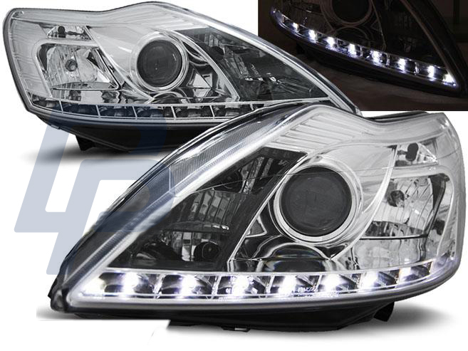HEADLIGHTS FORD FOCUS II 02.08-10 DAYLIGHT CHROME W/M - 2