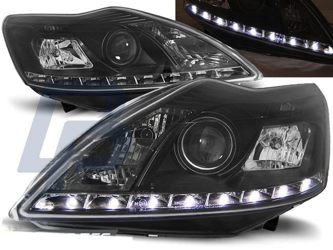 HEADLIGHTS FORD FOCUS II 02.08-10 DAYLIGHT BLACK - 2