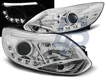 HEADLIGHTS FORD FOCUS MK3 11- 10.14 TUBE LIGHTS CHROME