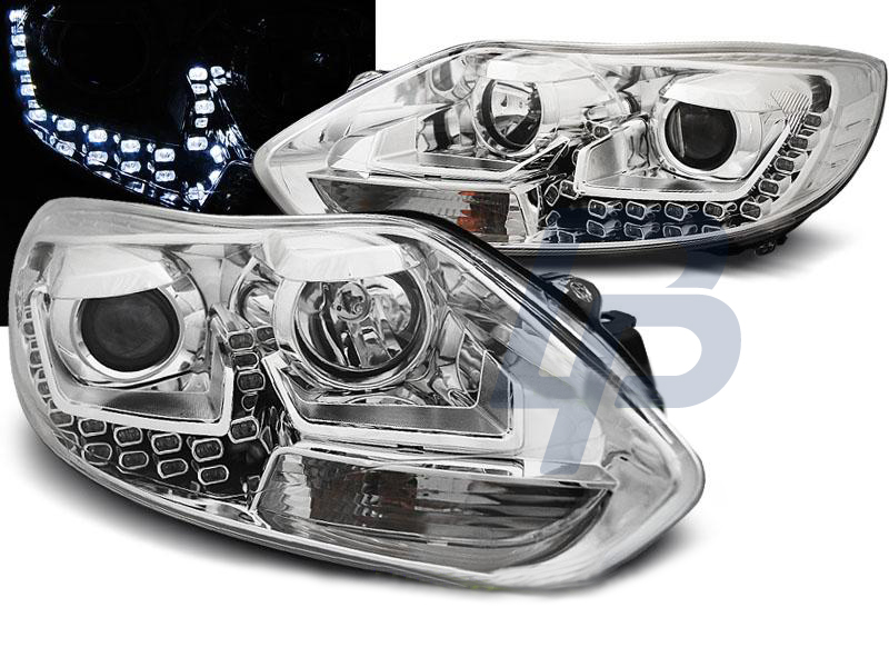 HEADLIGHTS FORD FOCUS MK3 11- 10.14 DAYLIGHT CHROME - 4