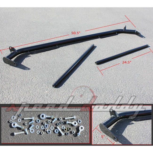 UNIVERSAL SEAT BELTS BLACK HARNESS BAR 50.5 INCH [SIX] - 4