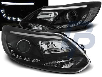 HEADLIGHTS FORD FOCUS MK3 11- 10.14  TUBE LIGHTS BLACK