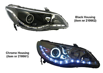 HONDA CIVIC 4D HYBRID 06+ DAYDRIVE LED STRÅLKASTARE SVARTA