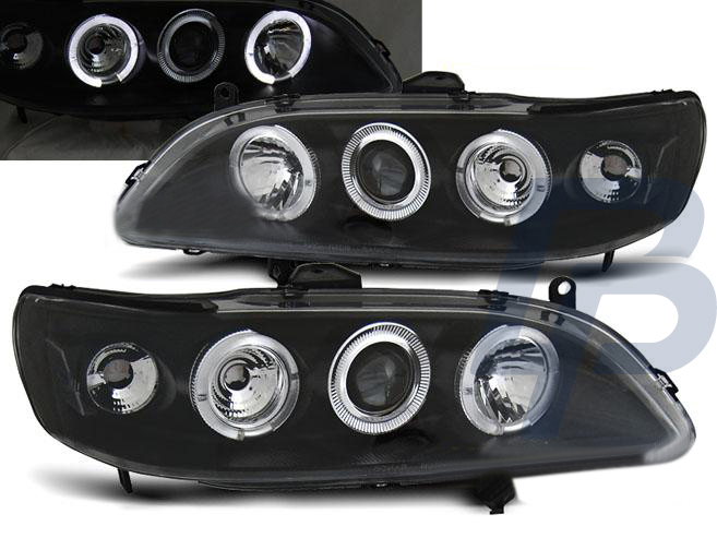 HEADLIGHTS HONDA ACCORD 98-02 ANGEL EYES BLACK (USA) - 2