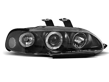 STRÅLKASTARE HONDA CIVIC 09.91-08.95 2D/3D ANGEL EYES SVARTA