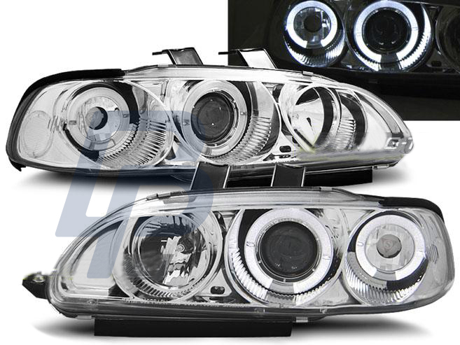 HEADLIGHTS HONDA CIVIC 09.91-08.95 4D ANGEL EYES CHROME - 2