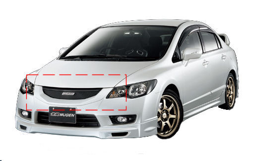 HONDA CIVIC 4D/HYBRID 09+ MUGEN LOOK ABS FRONT GRILL [SIX]