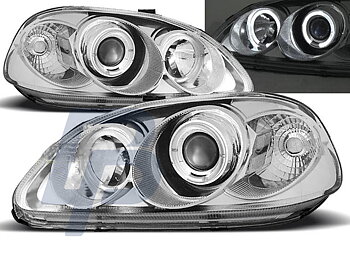 STRÅLKASTARE HONDA CIVIC 03.99-02.01 ANGEL EYES KROMADE
