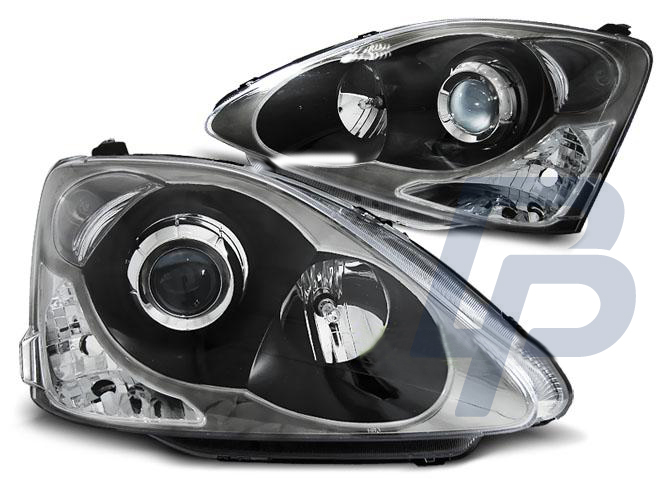HEADLIGHTS HONDA CIVIC 04-06 HATCHBACK BLACK - 2