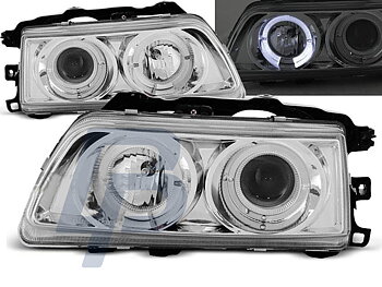 HEADLIGHTS HONDA CRX 09.87-89 ANGEL EYES CHROME
