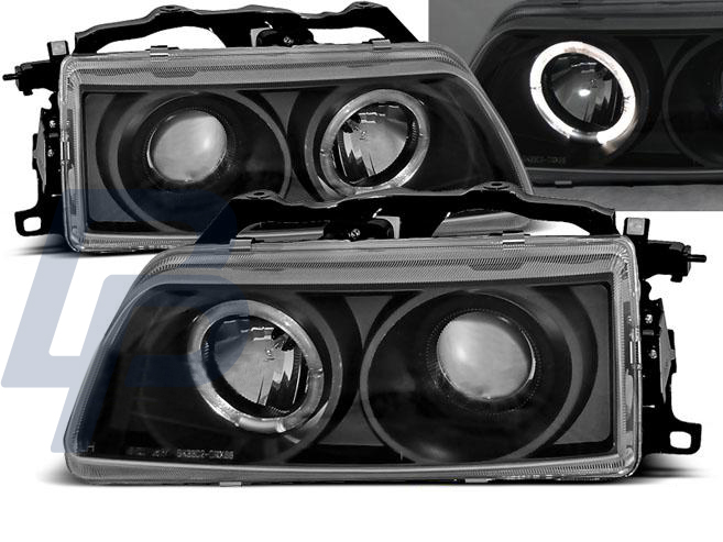 HEADLIGHTS HONDA CRX 90-02.92 ANGEL EYES BLACK - 2