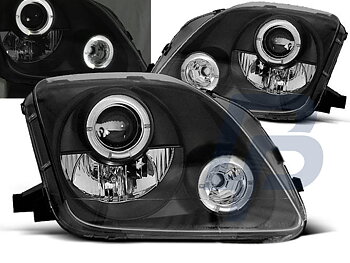 HEADLIGHTS HONDA PRELUDE 02.97-01 ANGEL EYES BLACK