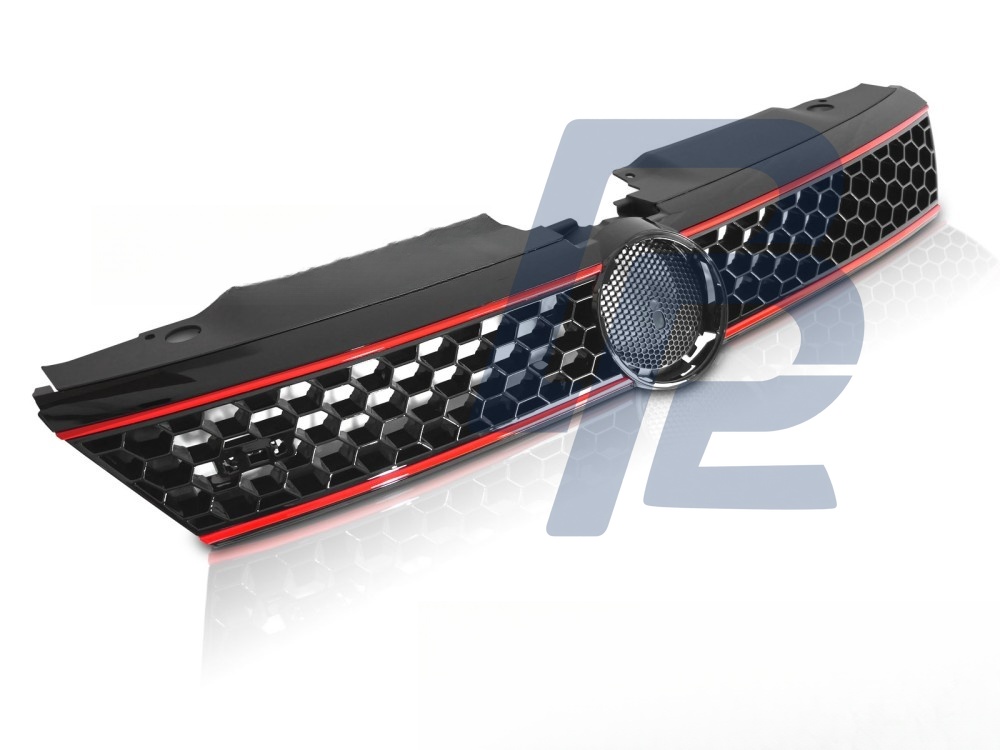 Grille Sport Style Gloss Black with Red Lines for VW Jetta VI 2011–2014 - 5
