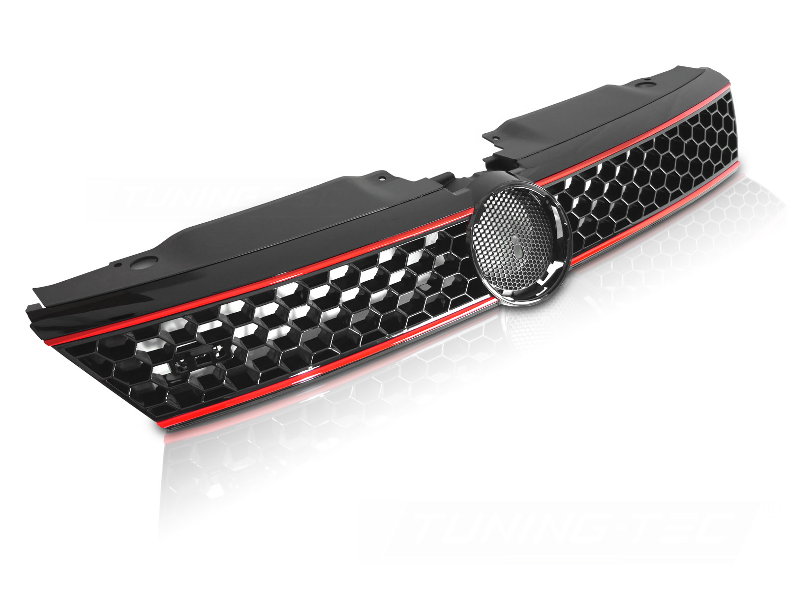 GRILL SPORTDESIGN BLANK SVART WITH RÖD LINES TILL VW JETTA VI 2011-2014
