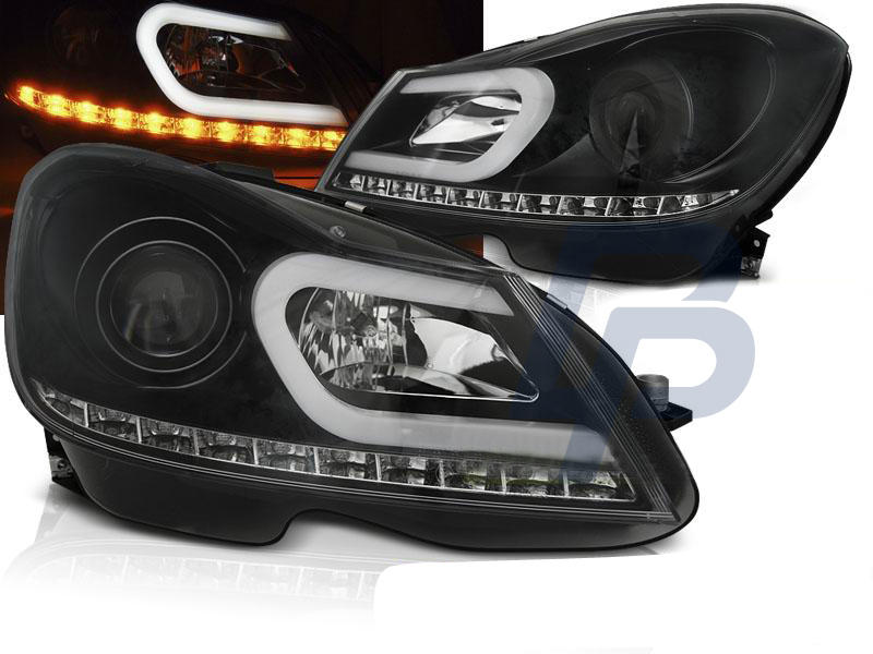 HEADLIGHTS MERCEDES W204 11-14CHROME TUBE LIGHT - 2